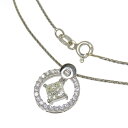 ダイヤモンド(推定K-VS1-プリンセス) 0.56ct ダイヤモンド 計0.20ct ネックレス Pt900プラチナ/K14WGホワイトゴールド 14金 4.6g 40cm レディース【中古】【真子質店】【NN】【DMax】【pdpd】