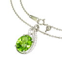 ペリドット 6.04ct ダイヤモンド 計0.34ct ネックレス Pt900プラチナ/Pt850プラチナ 10.4g 45cm レディース【中古】【真子質店】【NN】【MoMox】