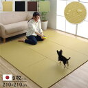 日本製 水拭きできる ポリプロピレン 置き畳 ユニット畳 シンプル ブラウン 約210×210cm（約70×70cm 同色9枚組）【代引不可】