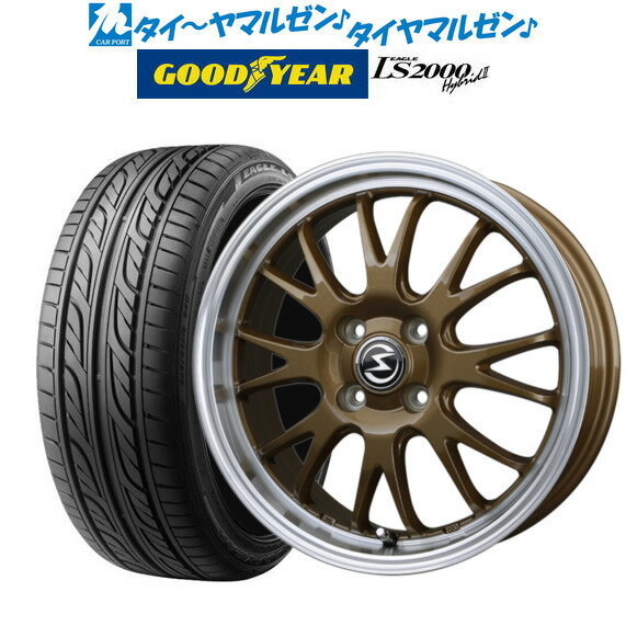 [5/9～15]割引クーポン配布新品 サマータイヤ ホイール4本セットBADX エスホールド S-8M15インチ 4.5Jグッドイヤー イーグル LS2000 ハイブリッド2(HB2)165/55R15