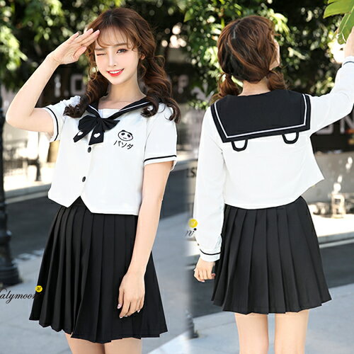 【即納】コスプレ セーラー服 長袖 半袖 制服 コスプレ 女子高生 コスプレ 制服 リボン コスプレ衣装 ミニスカ 萌え かわいい パンダ 学生服 余興 半袖 長袖 スカート 私立 高校生 コスチューム malymoon コスプレ 【6719】【あす楽対応】