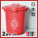 日本製 丸型カラーペール 45L 2個セット ゴミ箱 ごみ箱 ダストボックス ふた付き 蓋付き おしゃれ オシャレ 分別45Lゴミ箱 屋外45Lゴミ箱 45リットル可ゴミ箱 キッチンゴミ箱 インテリア雑貨 北欧 かわいい45Lゴミ箱 デザイン45Lゴミ箱 生ごみゴミ箱 オムツ 収納 カウンター