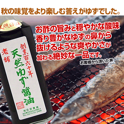 日田醤油「天然ゆず醤油」500mL　天皇献上の栄誉賜る老舗の味【2sp_120810_green】【02P03Aug12】