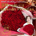 薔薇 ブーケ◇赤バラの花束 60本【送料無料】還暦祝いに最適♪お祝・誕生日に贈るバラ花束・指定日配達対応 赤いバラ 赤バラ/ばら/バラ 花束/フラワーギフト/プレゼント/花