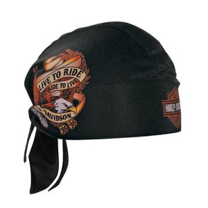 【再入荷】ハーレーダビッドソン ライブトゥーライド イーグルブラックヘッドラップ【おしゃれ　帽子　キャップ】 【HARLEY-DAVIDSON】