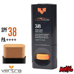 【3/31まで！PT10倍中】vertra バートラ <strong>日焼け止め</strong> Face Stick フェイス<strong>スティック</strong> SPF38 PA++++ シェーンドリアン コナゴールド ウォータープルーフ 日焼け防止 日焼け対策