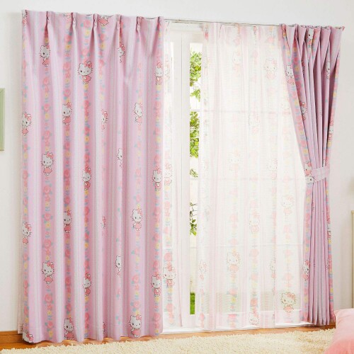 サンリオ(SANRIO) ハローキティ 2級遮光カーテン 幅150×丈230cm:2枚組 SB-521-S 遮熱 洗濯可 UVカット 形状安定
