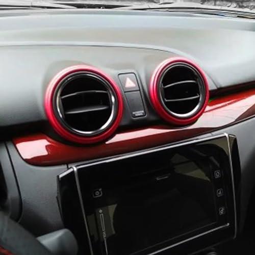 スイフト スポーツ エアコン リング 内装パーツ インテリア アクセサリー 2PCS レッド