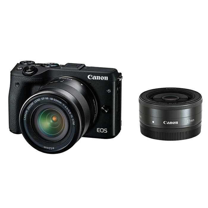 《新品》 Canon (キヤノン) EOS M3 ダブルレンズキット ブラック [ ミラー…...:mapcamera:10572156