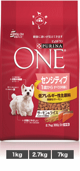 【送料390円3150円以上で送料無料】ピュリナワン センシティブ　1歳からすべての年齢に　サーモン＆ライス7kg