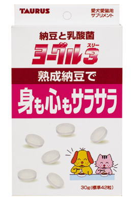 【送料390円3150円以上で送料無料】トーラス ヨーグル3 納豆 犬猫用 30g熟成納豆と乳酸菌の犬猫用サプリメント！ 7歳以上のシニアに最適です。