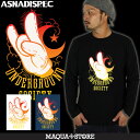 ロンT メンズ 長袖Tシャツ ロングTシャツ ロンティー 長袖 アスナディスペック アスナ ASNADISPEC XL XXL 2XL 3L 黒 ブラック 白 ホワイト プリント 大きいサイズ B系 ブランド 人気 アメカジ ストリート系 ファッション おしゃれ かっこいい /3045/ aslt2196