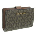 マイケルコース 二つ折り財布 レディース アウトレット ブラウンマルチ JET SET TRAVEL D35F2GTVF6V-BROGOL MICHAEL KORS