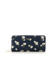 サマンサタバサ 長財布 パステルフラワー ラウンドジップ長財布 ネイビー SamanthaThavasaPetitChoice