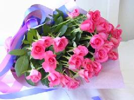 バラの花束/ローズピンクのバラ30本の花束/送料無料【フラワーギフト】生花：送料無料