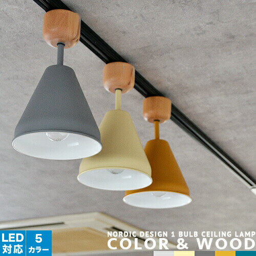 <strong>小型シーリングライト</strong> 1灯 おしゃれ 照明 北欧風 ナチュラル [COLOR & WOOD 1 BUBL CEILING LAMP] アルミ ウッド <strong>LED</strong>対応 サステナブル 北欧 モダン レール(要プラグ) キッチンカウンター ダイニング リビング 玄関 廊下 トイレ 洗面 パントリー かわいい 西海岸(CP4