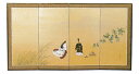 【三尺四曲 屏風】人物風炉先屏風 パーテーション 間仕切り 目隠し 衝立【全国送料無料】