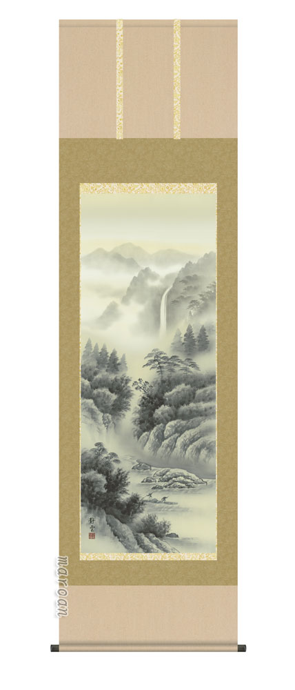 【掛け軸／掛軸／山水画】水墨山水（佐藤　静雲）【送料無料】【代引き手数料無料】...:maroan:10008292