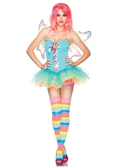 ハロウィン パーティ コスプレ セクシー RAINBOW 妖精 フェアリー 大人用 レディス 女性用 衣装 ドレス ワンピース ディズニーランド 衣装 学園祭 文化祭 コスチューム 変装 仮装:Mars shop