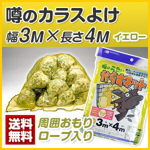 【カラス対策・ゴミネット】 【噂の黄色いカラスよけ】 【3m×4m】 【黄色（イエロー）】 【ゴミステーションのカラス対策に！！／からすよけ】