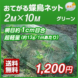 【訳あり商品】 【防鳥防蝶ネット】 【おてがる蝶鳥ネット】 【幅約2m×長さ約10m】 【果樹栽培にピッタリ／細かい目合いでも超軽量】