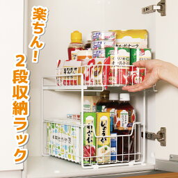 【100円クーポン有】楽ちん!2段スライド収納ラック◆調味料 収納 調味料ストッカー <strong>シンク下</strong>収納 隙間収納 洗剤収納 洗面所 ストック 引き出し 2段 ワイヤーラック スライドラック 収納ワゴン ストッカー 詰め替え 収納ラック 整理 ペットボトル 収納 奥行29cm