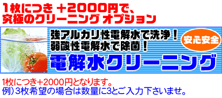 【お布団 クリーニング屋さん】遂に登場！1枚につき＋2000円からの電解水クリーニング　オプション