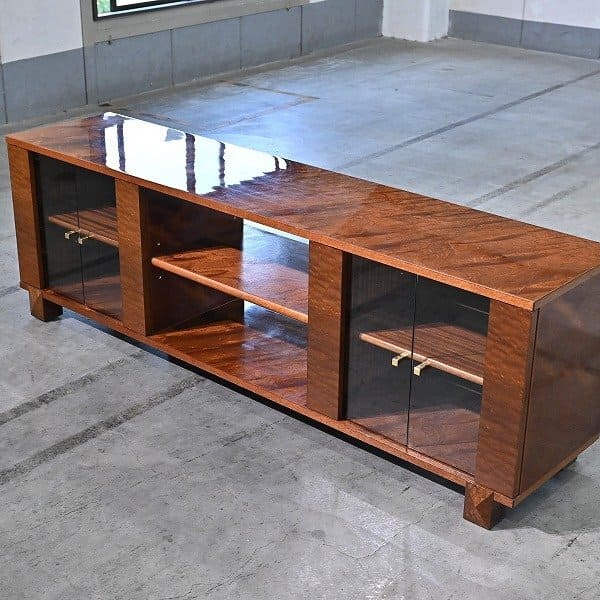 IDC大塚家具「SPLENDOR/スプレンダー」テレビボード サペリマホガニー材 ロー AV機器 キャビネット 収納 ディスプレイ ガラス戸【中古家具/中古インテリア/USED家具ユーズド家具/リサイクル】