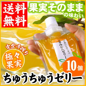 極々果実ちゅうちゅうゼリー10個セット【送料無料】2011年ニッポン全国ご当地おやつランキング第1位の絶品スイーツ！チューチューゼリー愛媛県田那部青果【送料無料】ギフト好適品愛媛産みかん♪ゴクゴク果汁 完全手絞りストレート ミカン 蜜柑