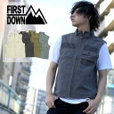 ベスト メンズ ポケット付き メッシュ切替え 春夏 ベスト【マルカワ ファーストダウン FIRST DOWN ブランド アウトドア カジュアル 多機能ポケット メッシュベスト ベスト春夏 XL LL】