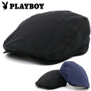 PLAYBOY 帽子 メンズ 冬 綿100% ブラック/ネイビー