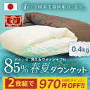 ★クーポンで500円OFF★ 日本製 羽毛ダウンケット 夏用羽毛肌掛け布団 0.4kg シングル