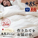日本製 羽毛ダウンケット ★2枚組★ 夏用羽毛肌掛け布団 0.2kg シングル ロング日本製