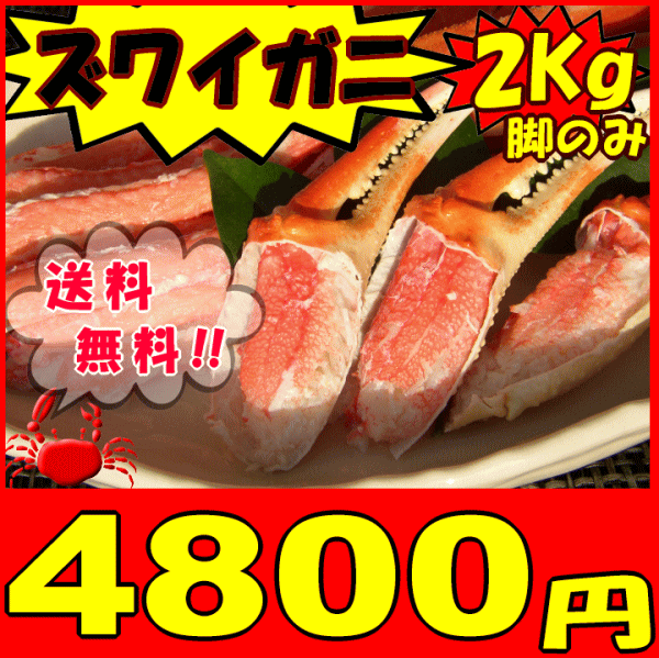 【送料無料】贅沢に蟹脚だけたっぷり約2kg！新鮮なうちに茹でた訳ありズワイガニを急速冷凍！
