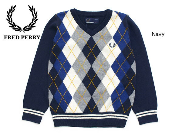 FRED PERRY　英国企画　アーガイル長袖ニットセーター■SY9377【　キッズ＆ベビー＆ジュニア　トップス　ニット　フォーマル　長袖　フレッドペリー】■45234_【FP09】【5250円以上で送料無料】【OP5】