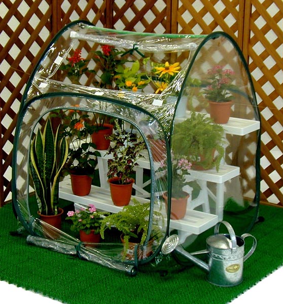 簡易温室　クリアーガーデンハウス(M)冬の冷気から植物を守る！組立カンタンワンタッチ温室