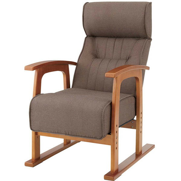 肘掛け付きハイバック高座椅子　楽々チェア「KREMLIN」布製　座いす　リクライニングチェ…...:marusiyou:10000974