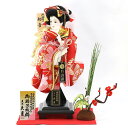 羽子板 初正月 久月 11号 初音 振袖 赤扇 敷き布 飾り台 ちりめん松竹梅飾り付き HGQ-21633-1 2019年度 お正月 お祝い 人形の久月 押絵羽子板 羽子板のみ 久月作 羽子板飾り (はごいた hagoita) 出産祝い お正月飾り