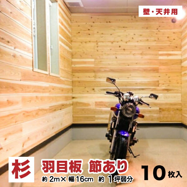 【送料・代引料無料】杉 羽目板節あり　壁材　杉板　建材(木材 11×160×1985　10枚） 1束 （約1坪）日曜大工　 DIYに