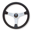 NARDI(ナルディ)ステアリング CLASSIC(クラシック)ブラックレザー&シルバースポーク