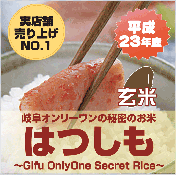 【送料無料】23年産　岐阜県産れんげの里のお米 ハツシモ 玄米　15kg[5kg×3袋]【楽ギフ_のし】オープンセール05P25Jun12【2sp_120622_b】岐阜県で収穫されるブランド岐阜県民が毎日食べている秘密のお米