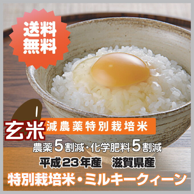 【送料無料】平成23年産滋賀県産・特別栽培米ミルキークィーン ・玄米20kg[5kg×4袋]05P123Aug12【SBZcou1208】【減農薬】 