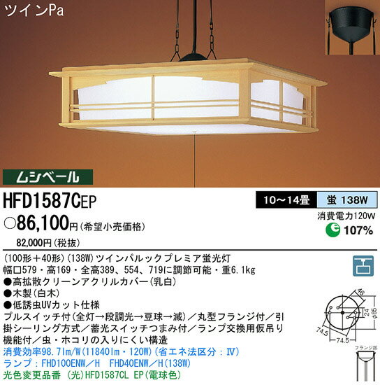 パナソニック電工照明器具（Panasonic)　和風ペンダント　HFD1587CEP