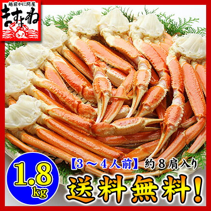 ボイルずわい蟹/足1.8kg前後（3-4人前）[送料無料]カニ食べ放題！