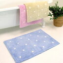 吸水・速乾 乾度良好バスマット水玉約50cm×75