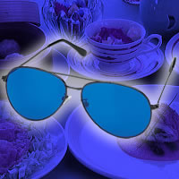 青色ダイエットめがね(青色めがね）■青色サングラス　青色アイグラス リラックスで食欲を抑える　青色めがねダイエット　眠る前に5分程度つけてから眠るとリラックスレビュー記入の方に「お米」または「靴下」プレゼント　青めがね　青色ダイエット眼鏡