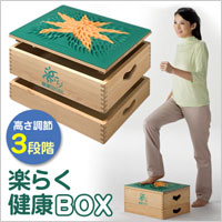 2特典【送料+お米】　楽らく健康BOX 踏み台昇降具　年齢と体力に応じて高さが3通りに調節可能 ステップ運動　踏み台運動　シリコンマットで足裏をソフトに刺激しながら、有酸素運動 楽らく健康ボックスレビューでお米付【smtb-s】