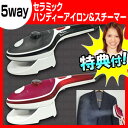 5wayセラミックハンディアイロン&スチーマー スチームアイ...