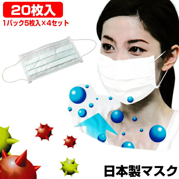 《クーポン配布中》 マスク 日本製 在庫あり 5枚入×4セット 光触媒 二酸化チタン マスク 大人用 5枚入り マスク 予防マスク 感染予防 マスク通販 光触媒マスク 日本製 国産 不織布マスク 高性能マスク は
