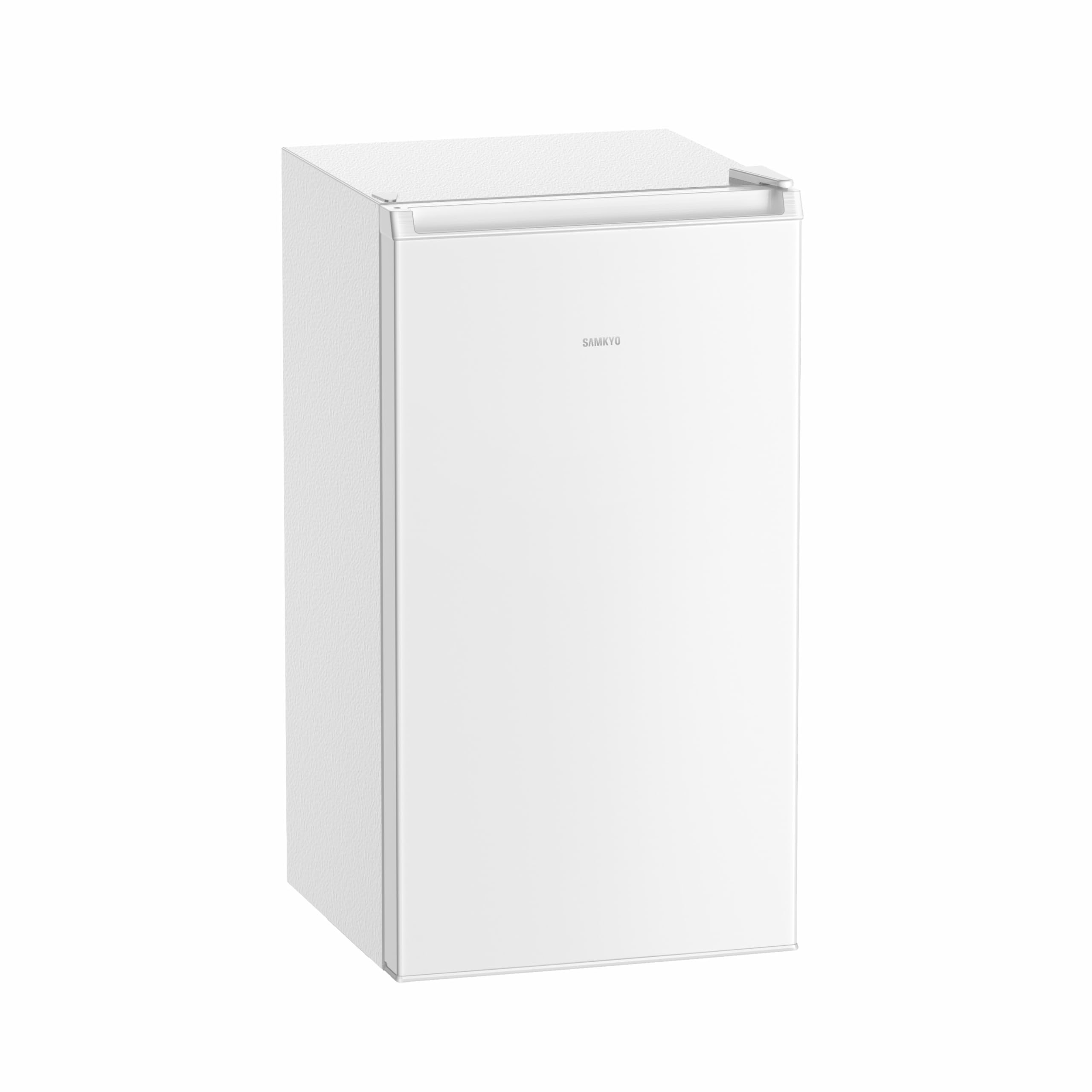 SAMKYO 冷蔵庫 一人暮らし用 95L 小型 スリム 幅44.4cm 直冷式 右開き 1ドア 静音 耐熱天板 GU95S ホワイト